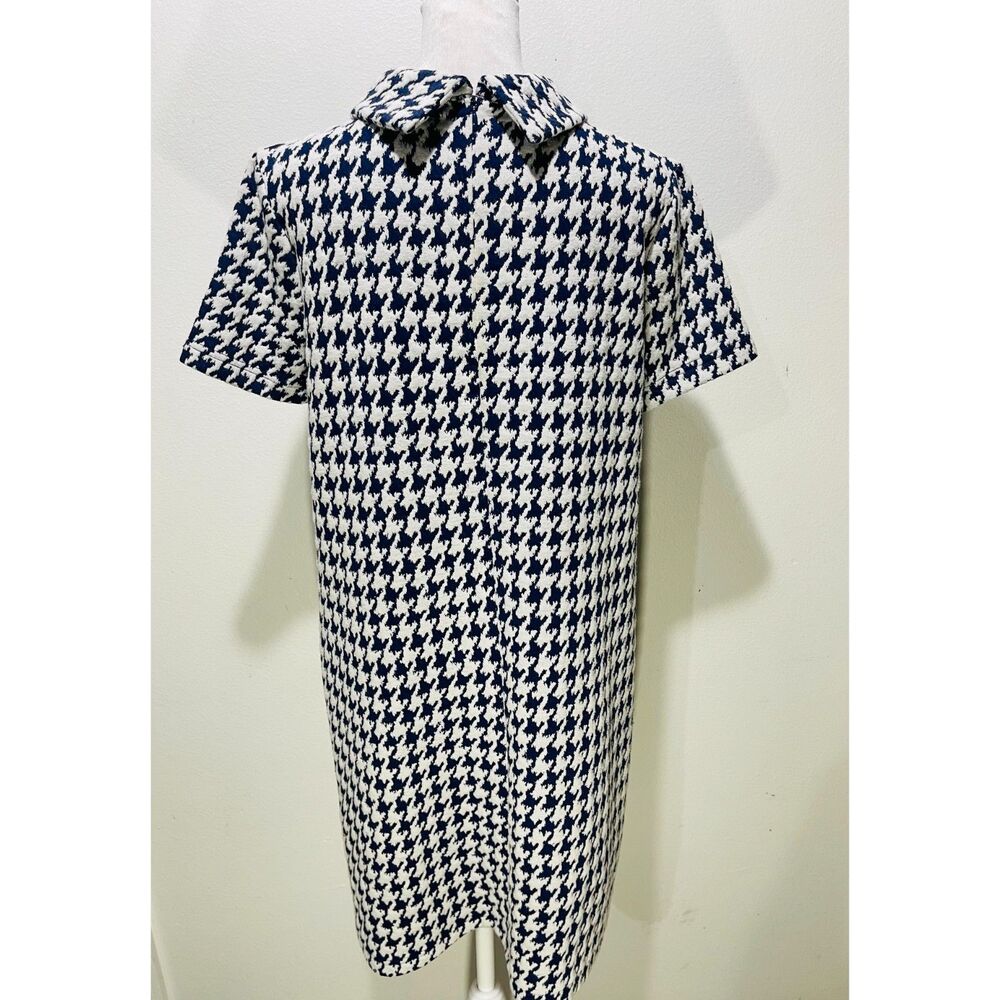Tyler Boe dress preppy retro academia houndstooth trapezoid cowl neck women's S - Picture 3 of 7
